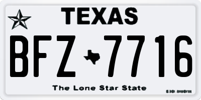 TX license plate BFZ7716