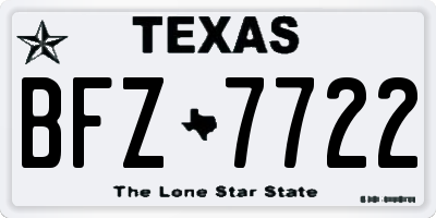 TX license plate BFZ7722