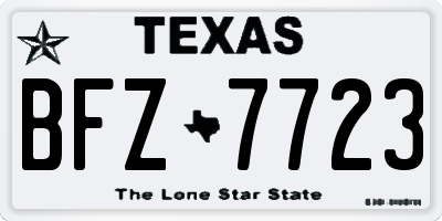 TX license plate BFZ7723