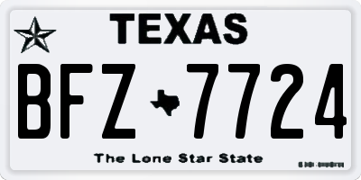 TX license plate BFZ7724