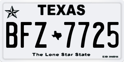 TX license plate BFZ7725