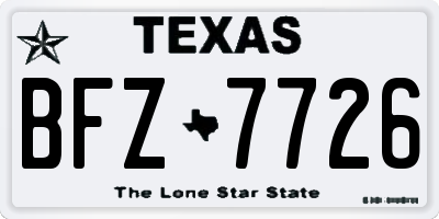 TX license plate BFZ7726