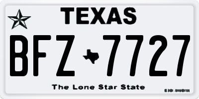 TX license plate BFZ7727