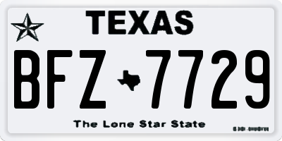TX license plate BFZ7729