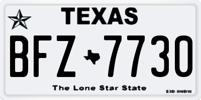 TX license plate BFZ7730