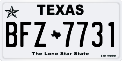 TX license plate BFZ7731