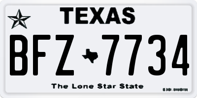 TX license plate BFZ7734
