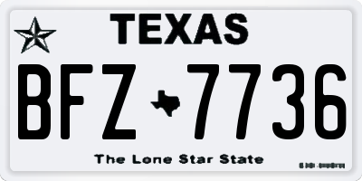 TX license plate BFZ7736