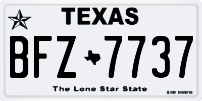 TX license plate BFZ7737