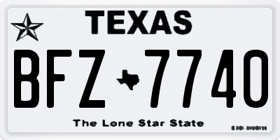 TX license plate BFZ7740