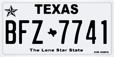 TX license plate BFZ7741