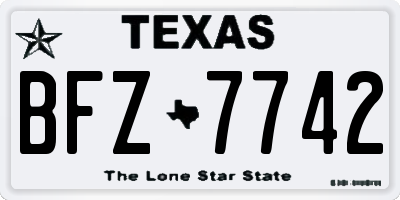 TX license plate BFZ7742