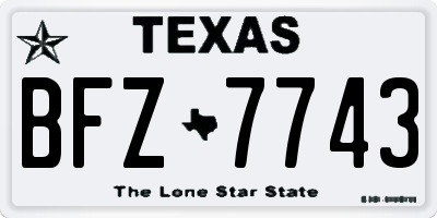 TX license plate BFZ7743