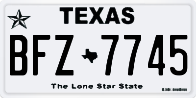 TX license plate BFZ7745