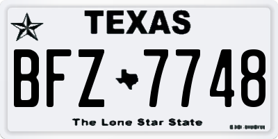 TX license plate BFZ7748