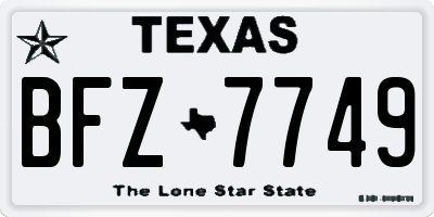 TX license plate BFZ7749