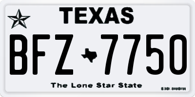 TX license plate BFZ7750