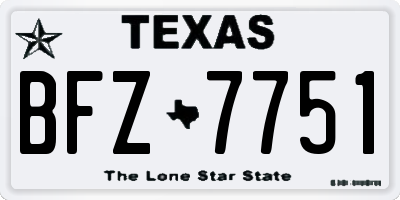 TX license plate BFZ7751