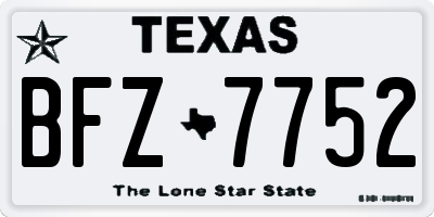 TX license plate BFZ7752