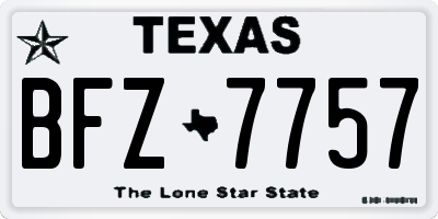 TX license plate BFZ7757