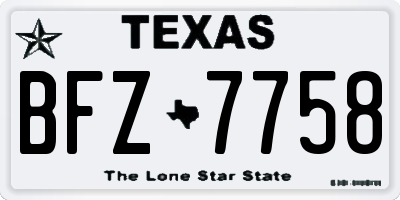TX license plate BFZ7758