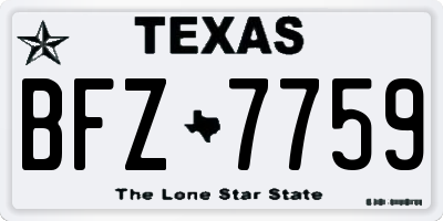 TX license plate BFZ7759