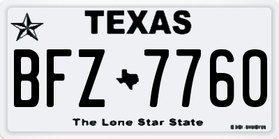 TX license plate BFZ7760
