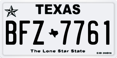 TX license plate BFZ7761
