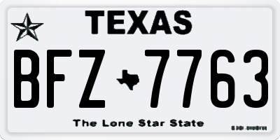 TX license plate BFZ7763