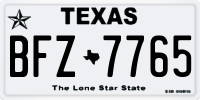 TX license plate BFZ7765
