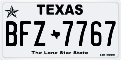 TX license plate BFZ7767