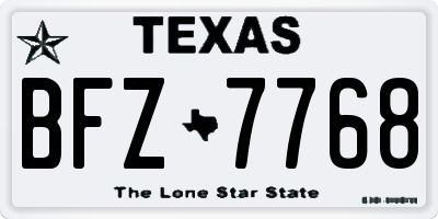 TX license plate BFZ7768