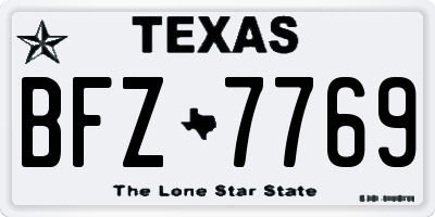 TX license plate BFZ7769