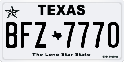 TX license plate BFZ7770