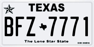 TX license plate BFZ7771
