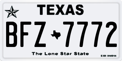 TX license plate BFZ7772