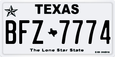 TX license plate BFZ7774