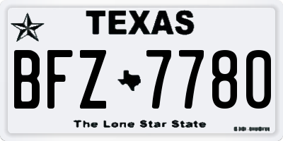 TX license plate BFZ7780
