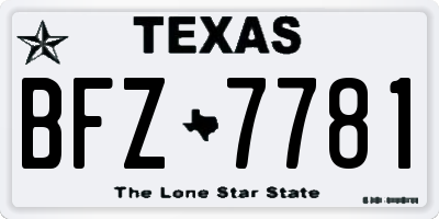 TX license plate BFZ7781