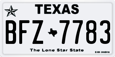 TX license plate BFZ7783