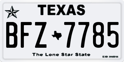 TX license plate BFZ7785