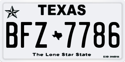 TX license plate BFZ7786