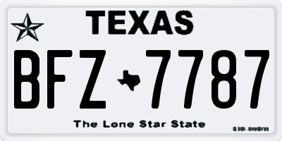TX license plate BFZ7787