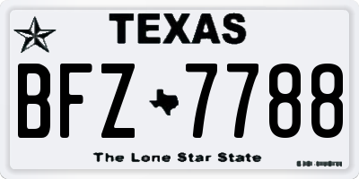 TX license plate BFZ7788