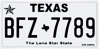 TX license plate BFZ7789