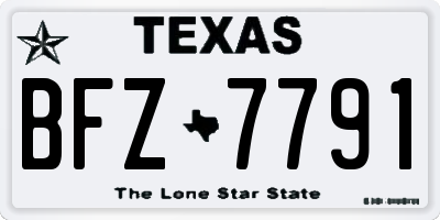 TX license plate BFZ7791