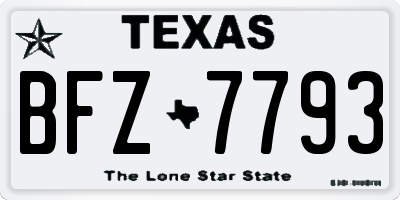 TX license plate BFZ7793