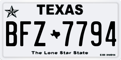 TX license plate BFZ7794