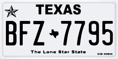 TX license plate BFZ7795