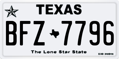 TX license plate BFZ7796